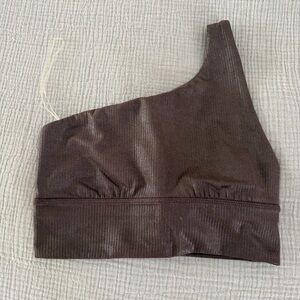 NWOT Lululemon Align Asymmetrical Ribbed Bra Shine size 4